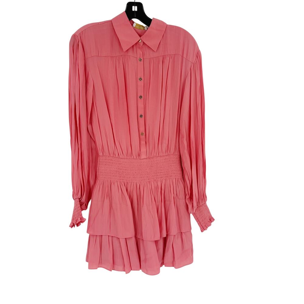 RAMY BROOK Dress NEW Size M Coral Orange Mini $445 Charlie Tiered Ruffle Mini - Picture 2 of 5